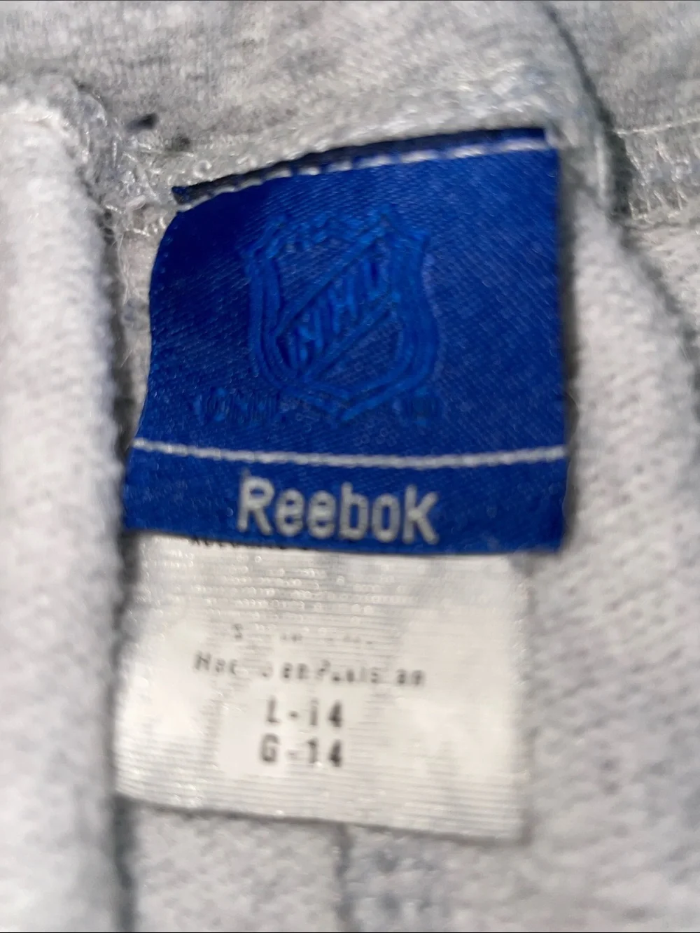 Reebok Gray Sweatpants with Orange 'DUCKS' NHL Hockey | Kids 14